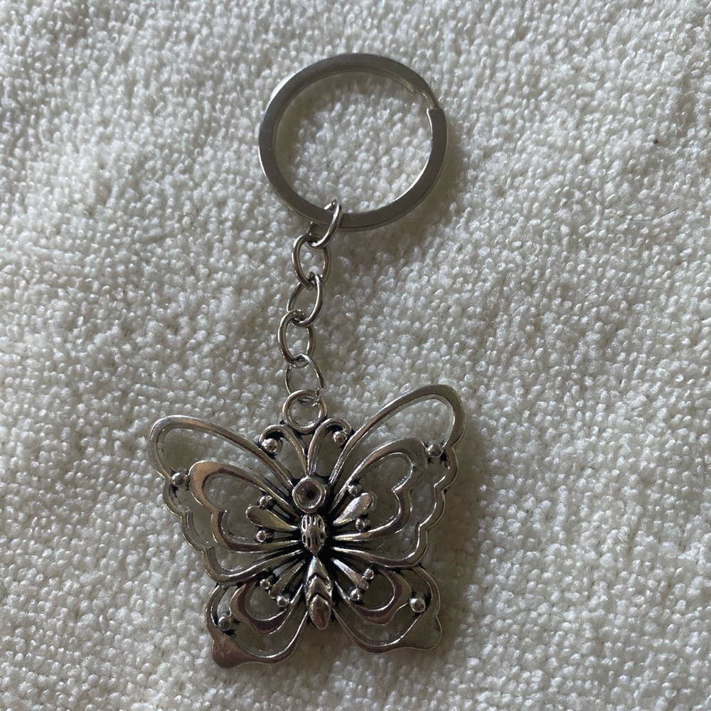 Silver Butterfly Keyring - Women Accessories